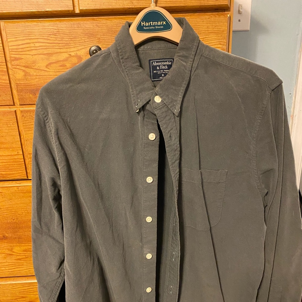 Dark gray button down from Abercrombie and Fitch